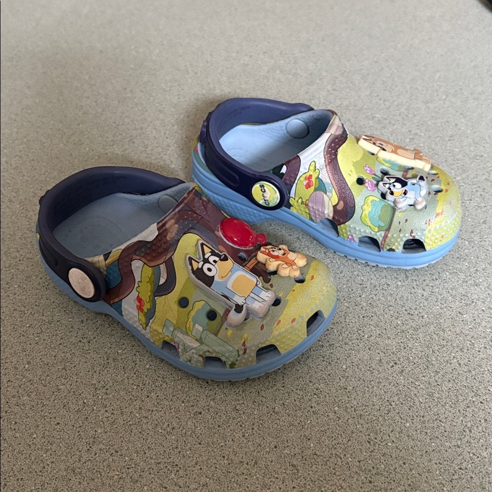 Bluey crocs bright colorful